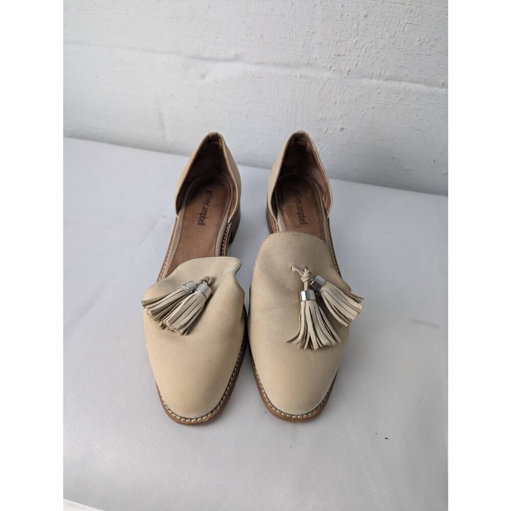 Jeffrey Campbell - D'orsay "Open Case" Designer Cream Tassel Leather Loafers Sz - Picture 2 of 7